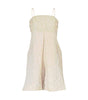 Beige strapless dress on a white background
