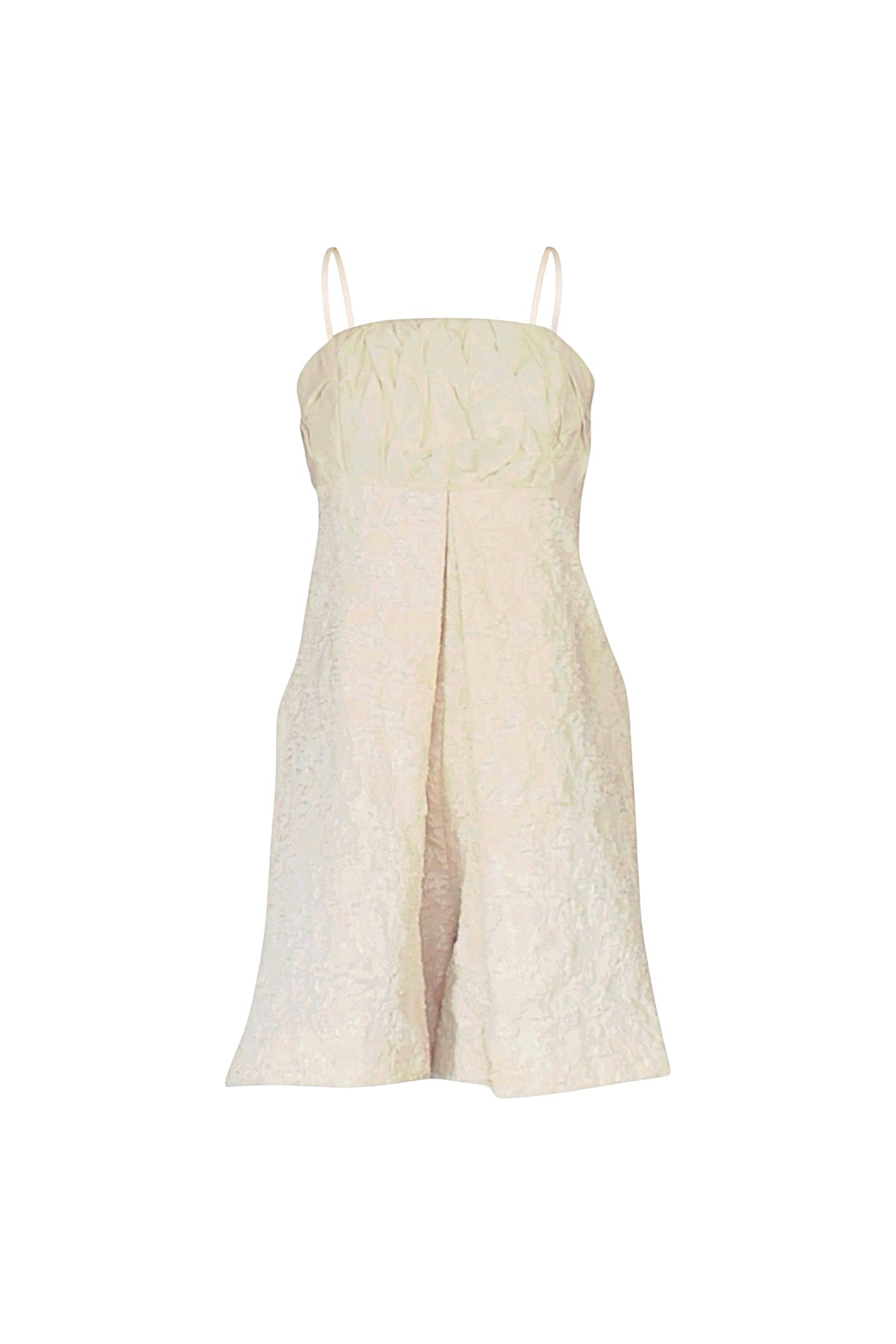 Beige strapless dress on a white background