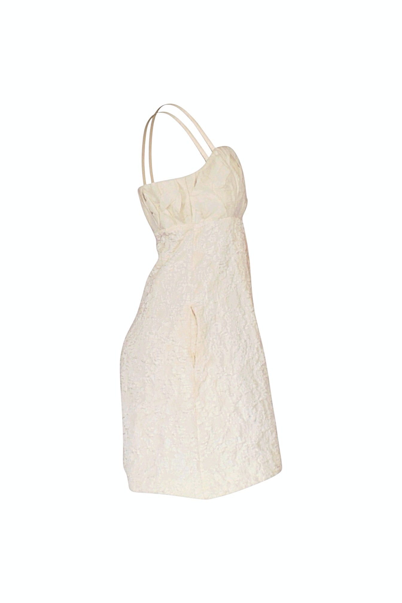 White lace dress on a white background