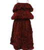 Red textured dress on a white background