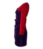 Purple and red dress on a white background