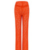 Orange lace pants on a white background