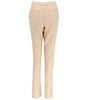 Beige patterned pants on a white background
