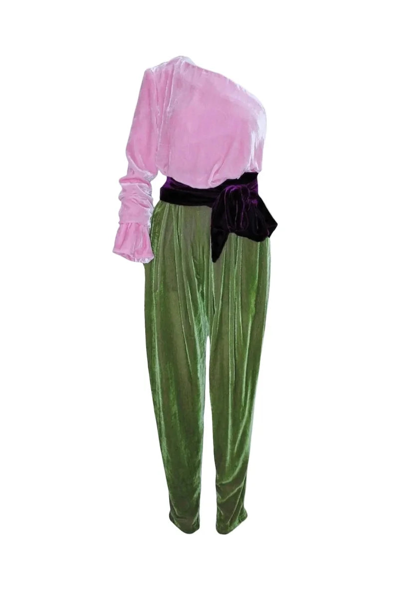 VELVET COLORBLOCK Jumpsuit