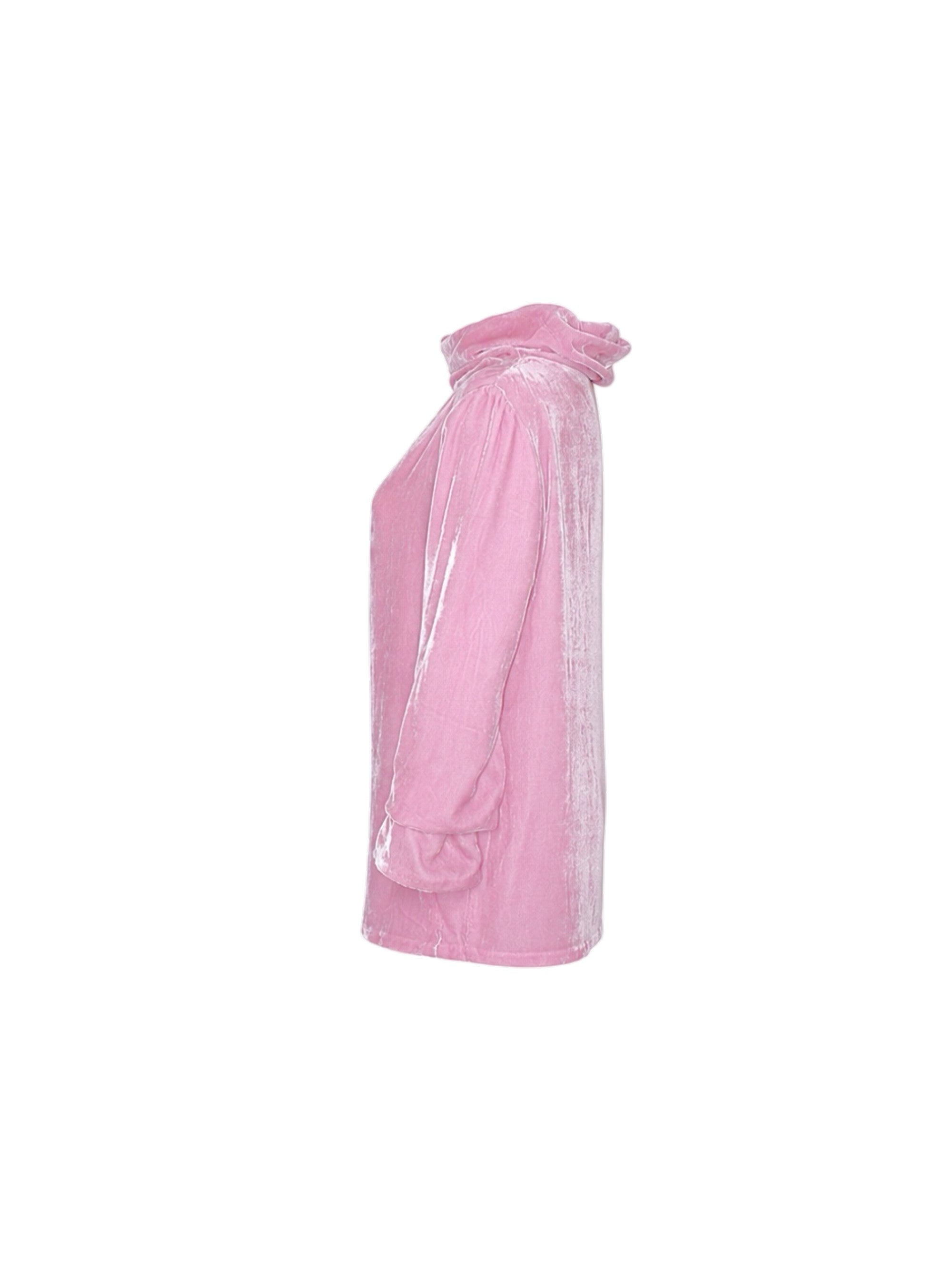Pink raincoat with clear plastic panels on a white background