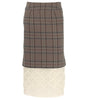 Plaid skirt with lace hem on a white background
