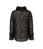 Black textured sweater on a white background