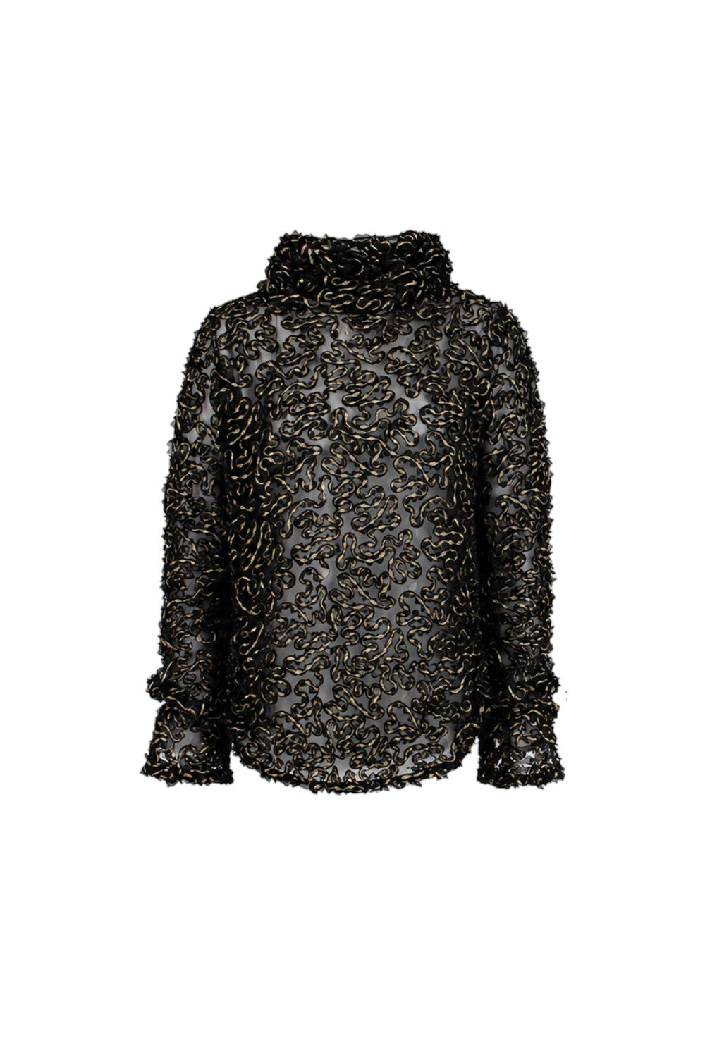 Black lace dress on a white background