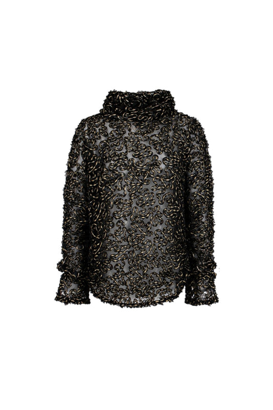 Black lace dress on a white background