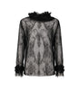 Black lace blouse on a white background