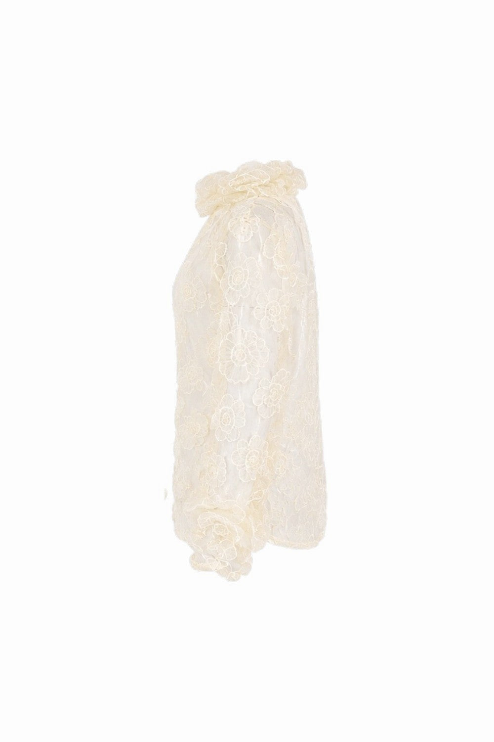 White lace petticoat on a white background