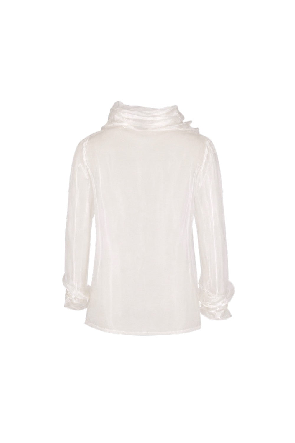 White sheer blouse on a white background
