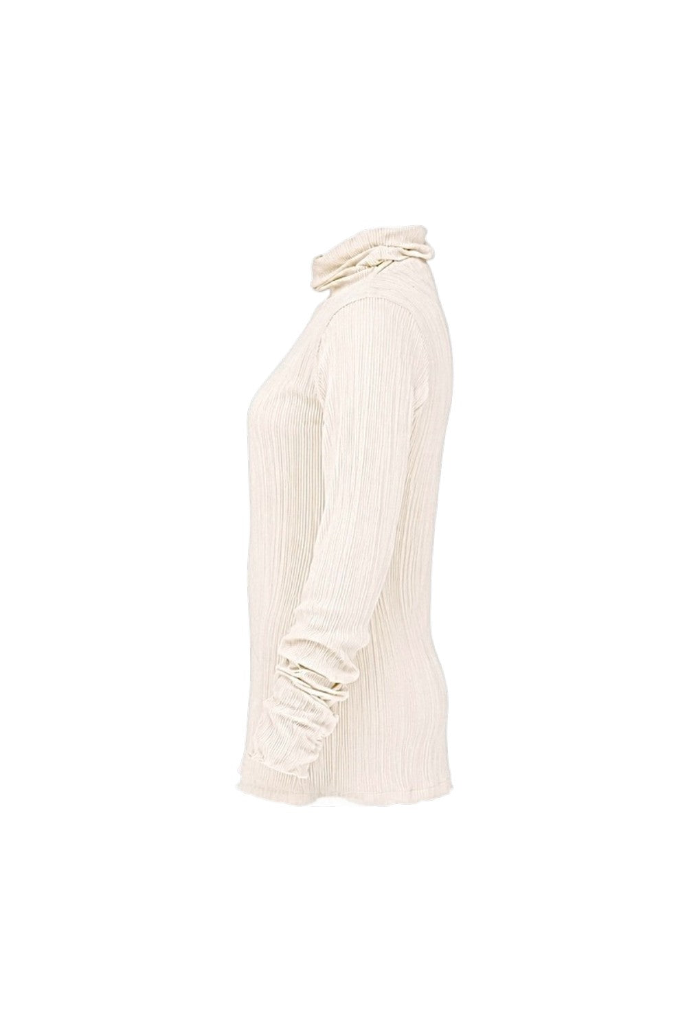 White ribbed sweater on a white background