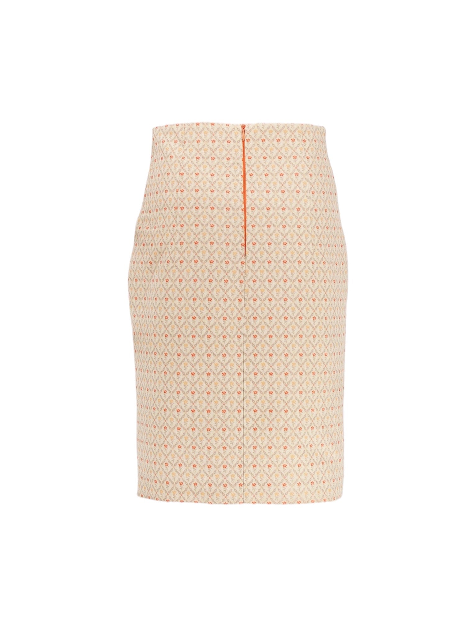 Beige patterned skirt on a white background