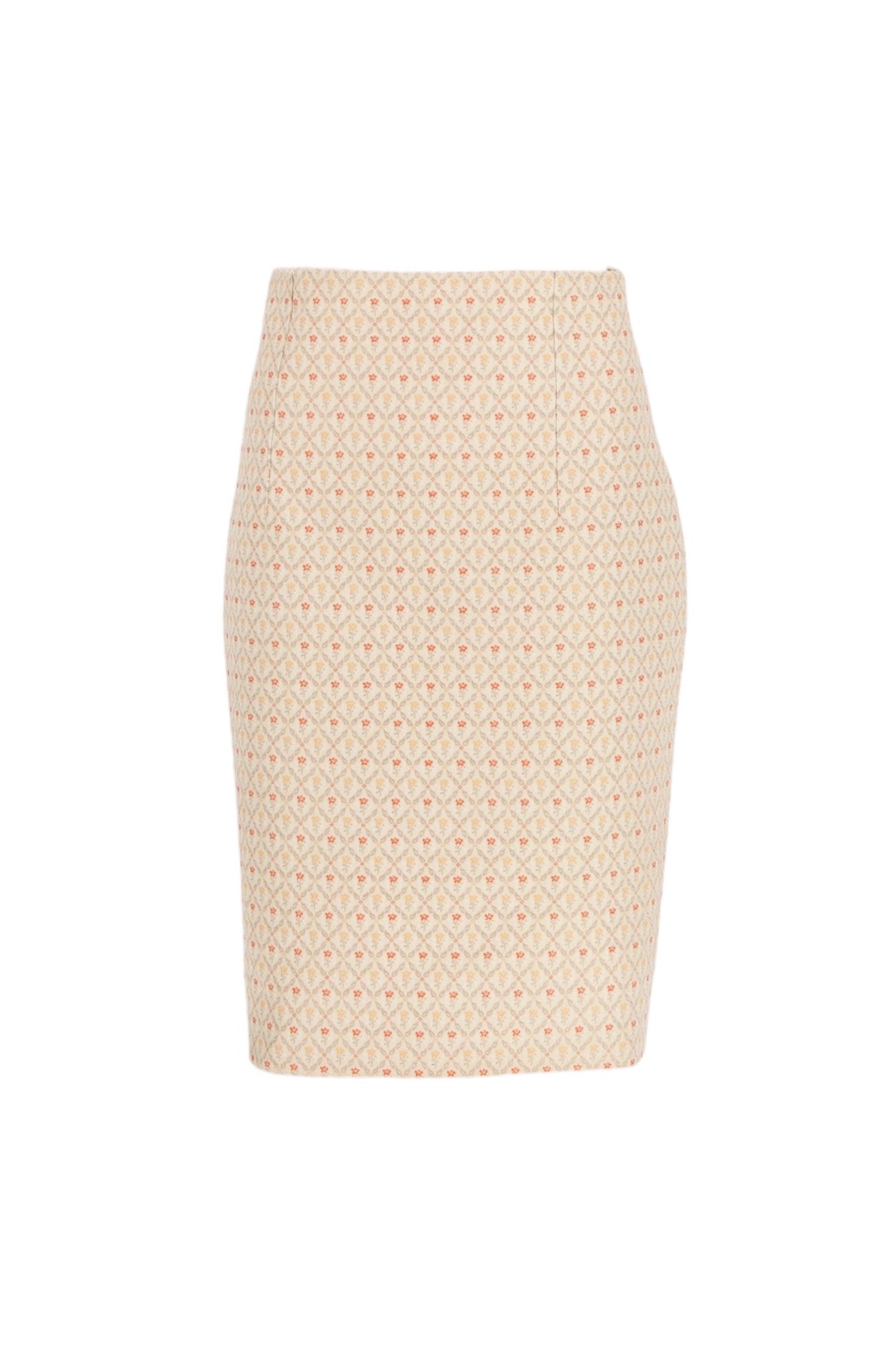 Beige textured skirt on a white background