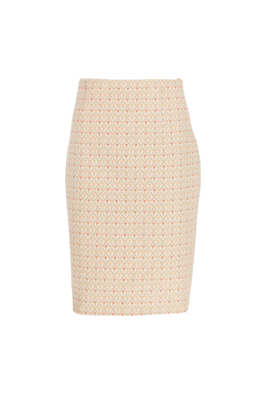 Beige textured skirt on a white background