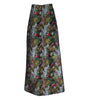 Long skirt with a pattern of birds and trees on a white background