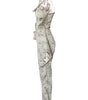 Textured dress with floral details on a white background