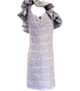 Gray dress with ruffled sleeves on a white background