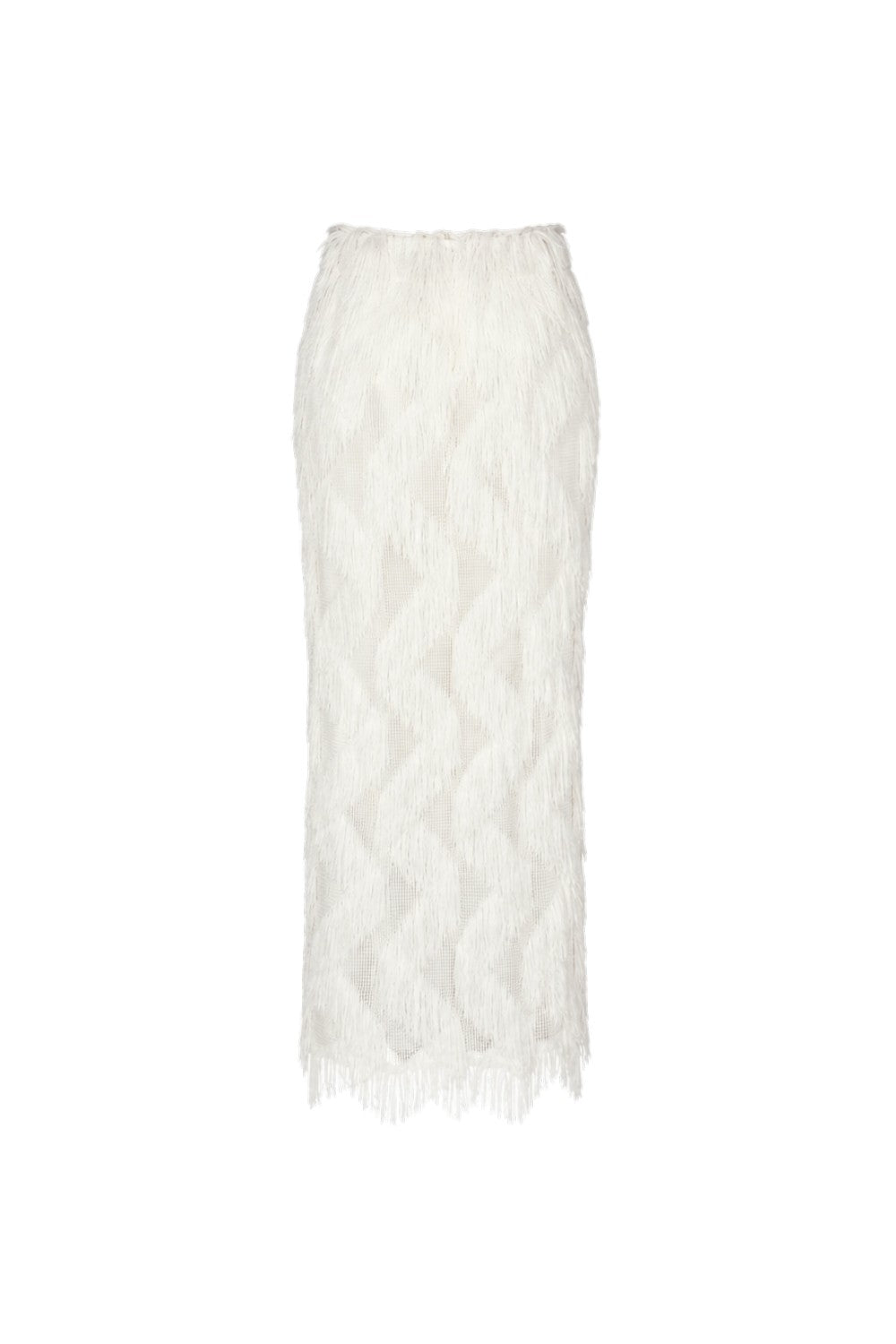 White lace skirt on a white background