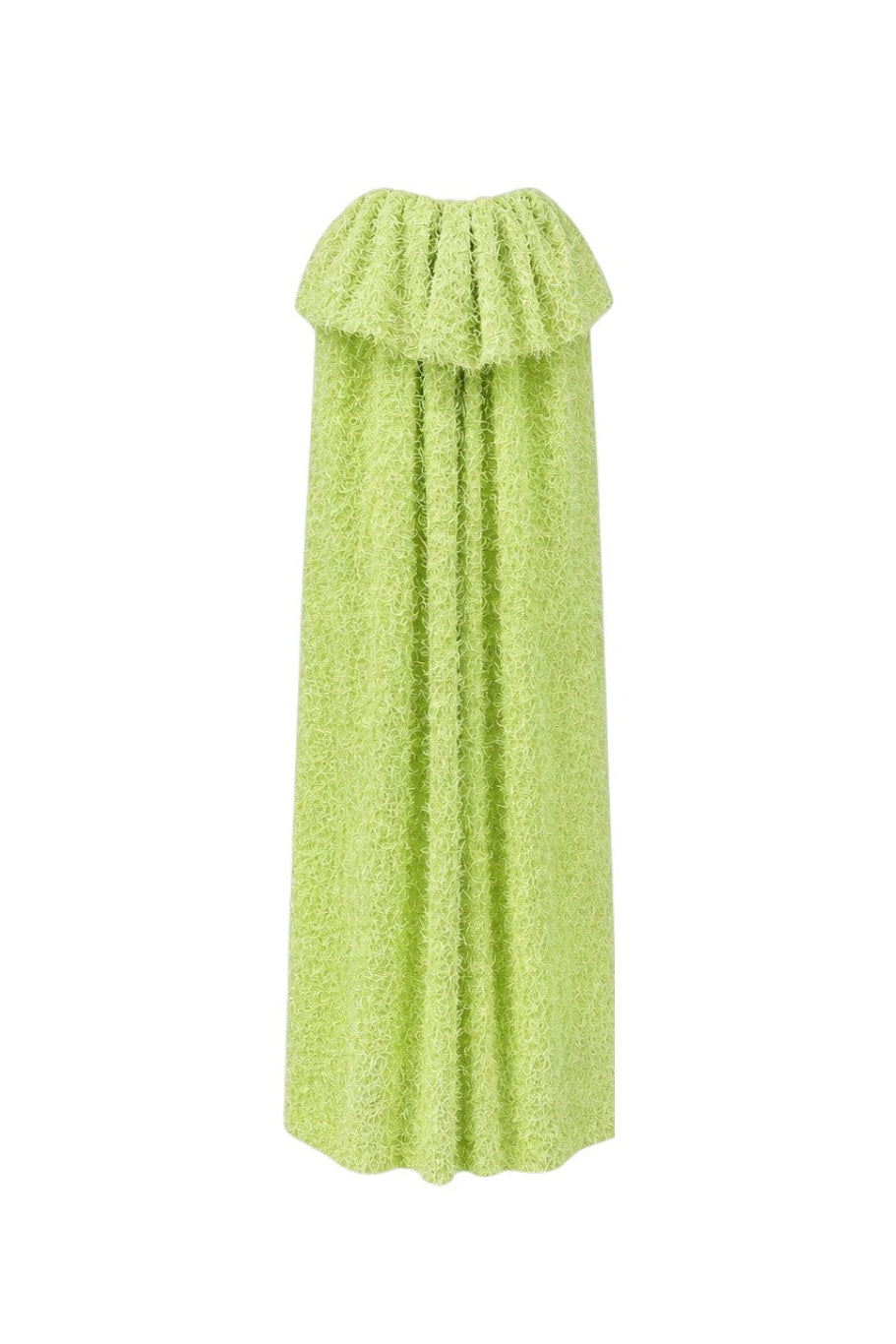 Green textured dress on a white background