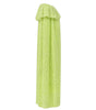 Green dress with ruffled top on a white background