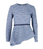 Blue textured sweater on a white background