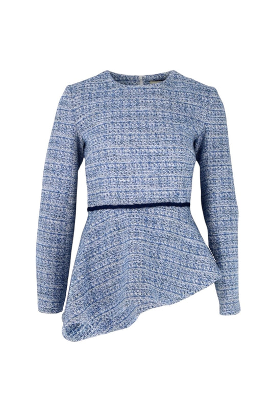 Blue textured sweater on a white background