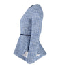 Blue textured scarf on a white background