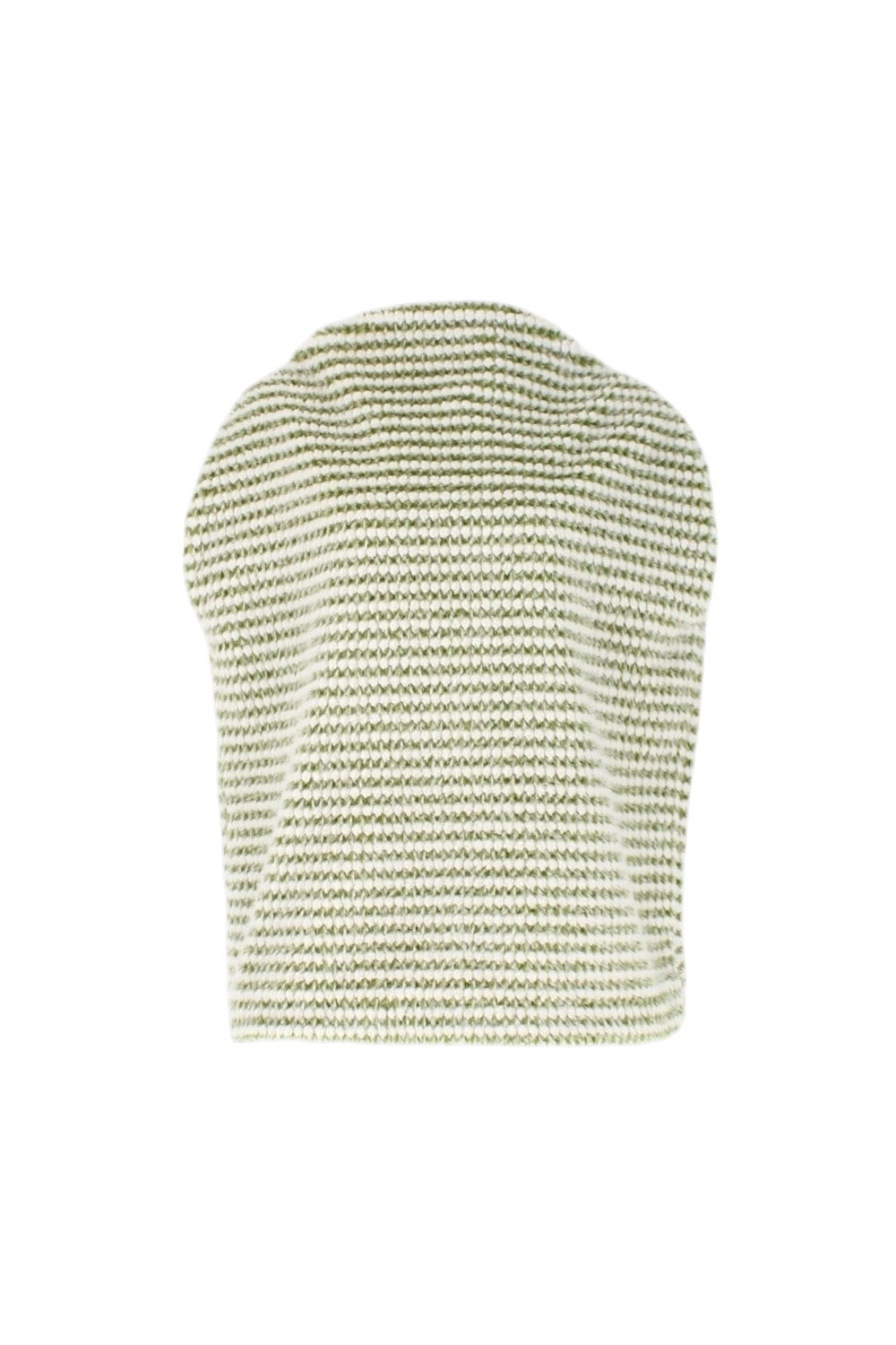 Textured green sleeveless top on a white background