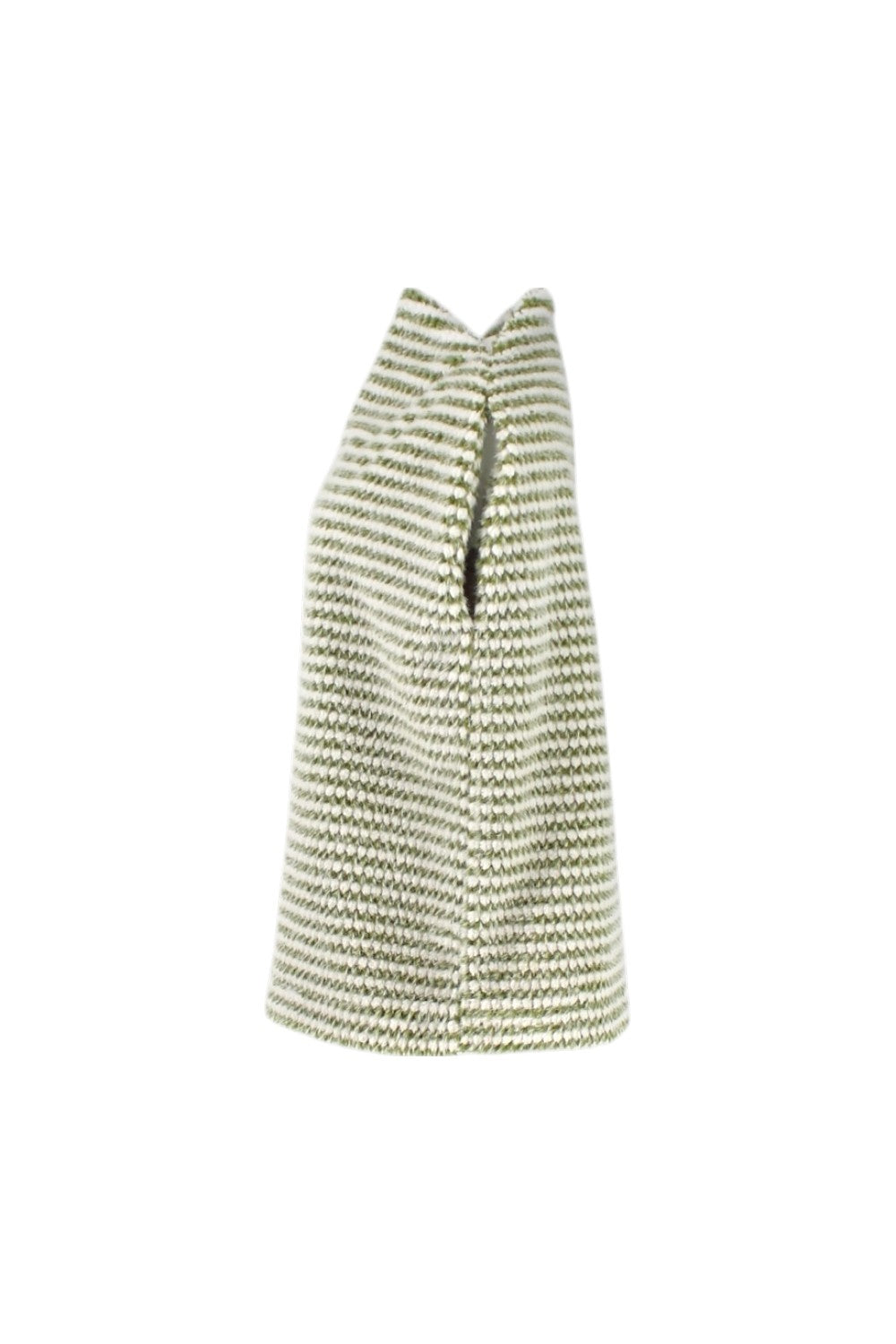 Textured green and white bag on a white background