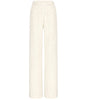 White textured pants on a white background